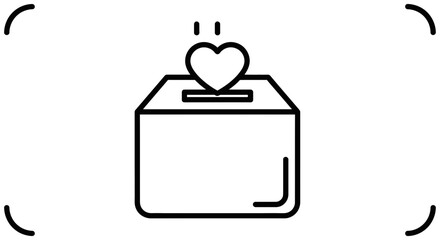 Vector Minimalist Line Art SVG Icon of Heart on Candle in Flat Style with Black Outline for Digital Applications