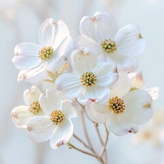 Obraz premium Close Up Of Beautiful White Dogwood Blossoms
