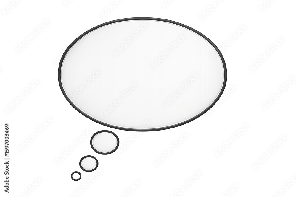 Poster oval thought bubble with a transparent background, providing space for custom messages and creative 