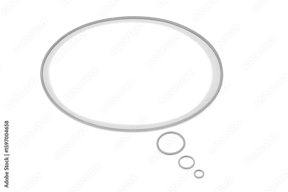 Poster speech balloon hovering transparently, representing minimal communication design with clean, versati