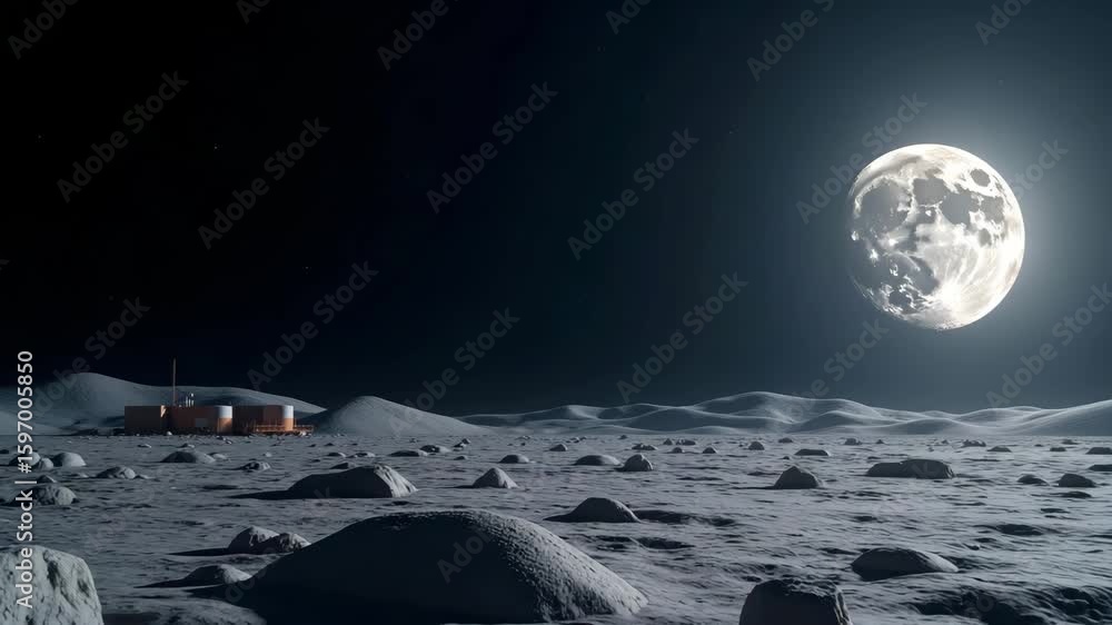 Aufkleber lunar exploration: capturing sophisticated visuals of modern spacecraft & robotic systems unveiling 