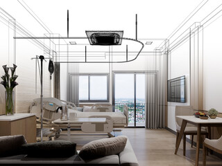 3d rendering of interior hospital  room