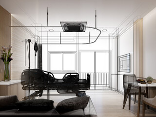 3d rendering of interior hospital  room