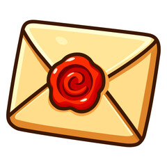 Cartoon Sealed Letter – Fantasy Game Envelope Icon
