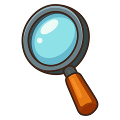 Cartoon Magnifying Glass Icon – Search or Discovery Symbol for Game UI