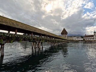 Lake Lucerne and the Chapel Bridge.