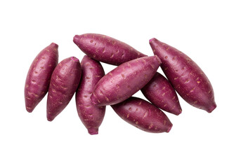 Raw Purple Sweet Potato with transparent background
