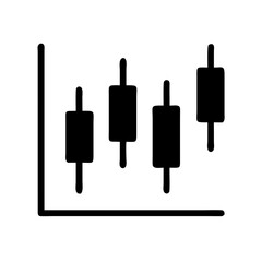 Obraz premium A simple black and white candlestick chart illustrating financial market trends and data analysis