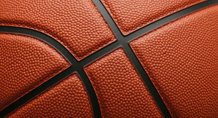 Obraz premium A close up view of an orange basketball with black lines and textured surface filling the frame nicely