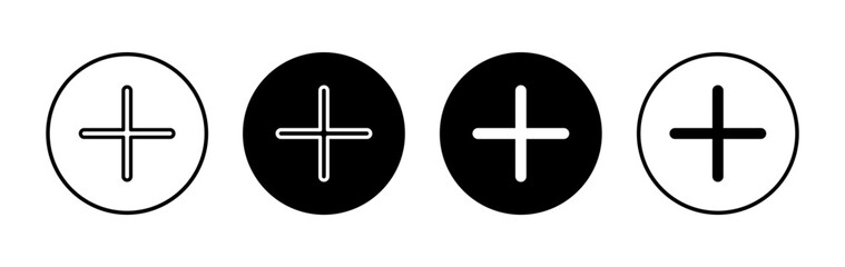 Plus icon symbol for apps and websites. Add plus sign and symbol
