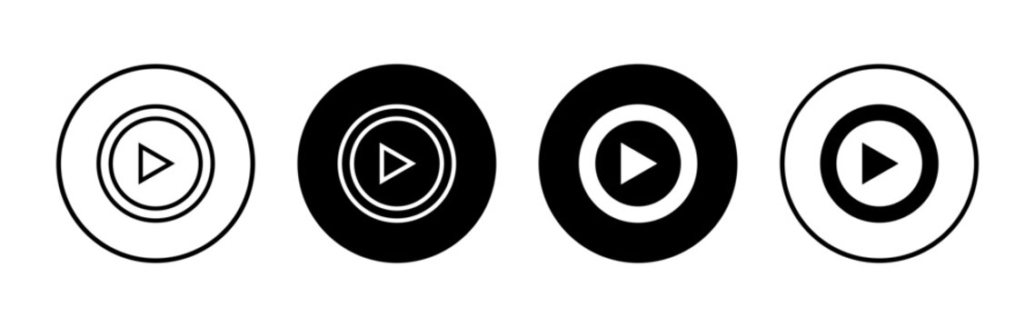 Play icon symbol for apps and websites. Play button sign and symbol