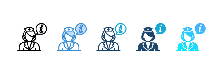 Medical Information icon set multiple style collection