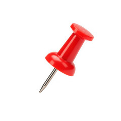 Red pushpin isolated on transparent background