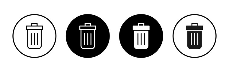 Trash icon symbol for apps and websites. trash can icon. delete sign and symbol.