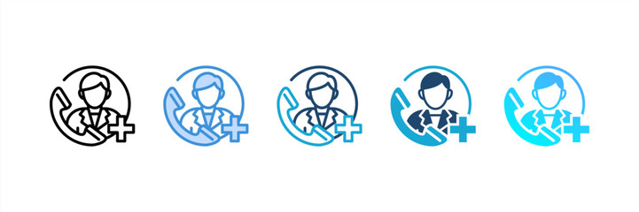 Doctor On Call icon set multiple style collection