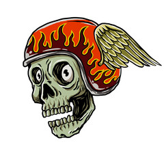 Skull Rider Man Face bikers retro Vintage Tattoo Helmet Motorcycle custom illustration