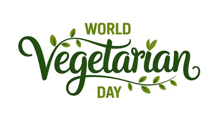 Fototapeta premium World vegan day Lettering.