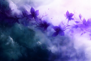 紫影に舞う幻想の花