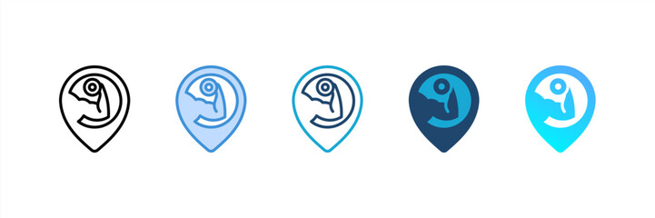 Gym icon set multiple style collection