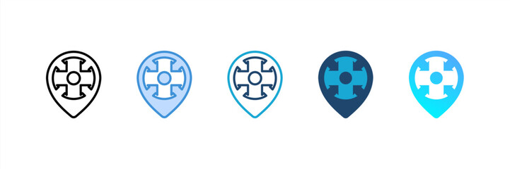 Meeting Point icon set multiple style collection