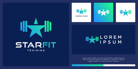 Star fitness logo design template