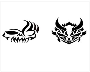 Tribal Demonic Skull and Oni Masks
