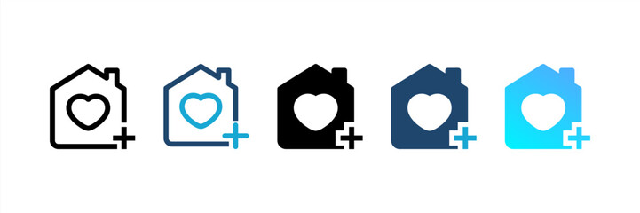 Home Health icon set multiple style collection