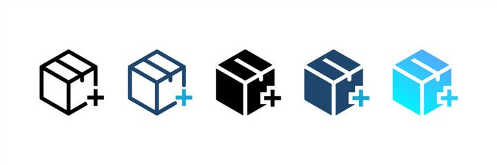 Medical Supplies icon set multiple style collection