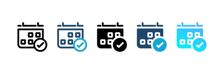 Schedule icon set multiple style collection