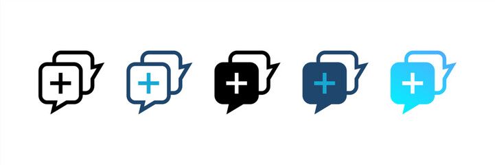 Obraz premium Doctor Chat icon set multiple style collection