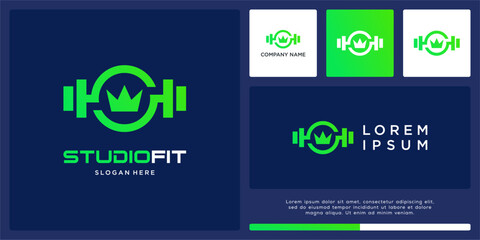 Studio gym logo design template