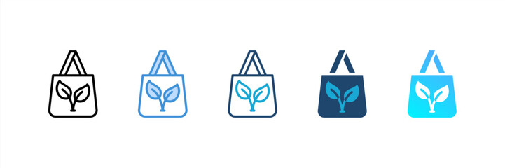 Eco Bag icon set multiple style collection