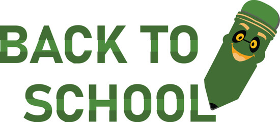 Green pencil icon pencil back to school theme.
