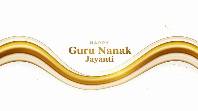 Guru Nanak Jayanti Celebration A Festive Design with Golden Waves for Peace and Prosperity, Honoring Sikh Traditions and Spiritual Joy