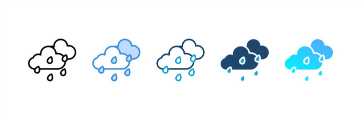 Rain icon set multiple style collection