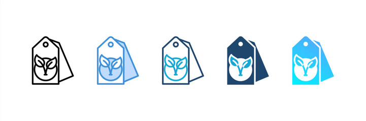 Eco Label icon set multiple style collection