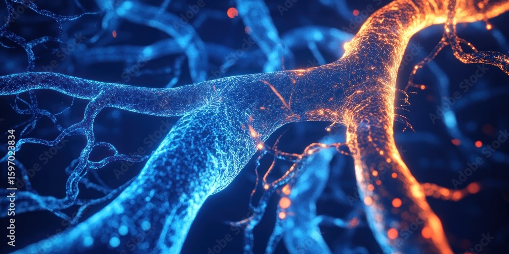 Aufkleber intricate network of glowing neural pathways, showcasing a detailed, abstract representation of inte
