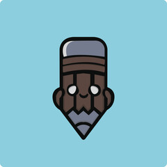 Pencil icon face back to school theme.