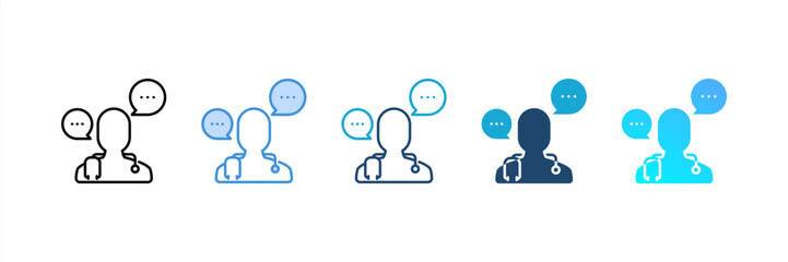 Conversation icon set multiple style collection