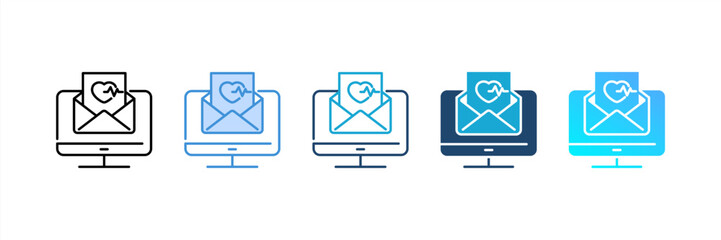 Email Diagnosis icon set multiple style collection
