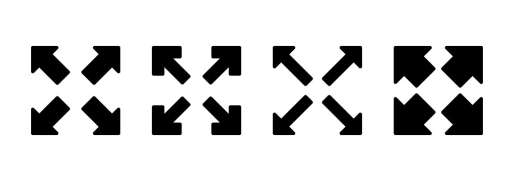 Fullscreen Icon logo design. Expand to full screen sign and symbol. Arrows symbol