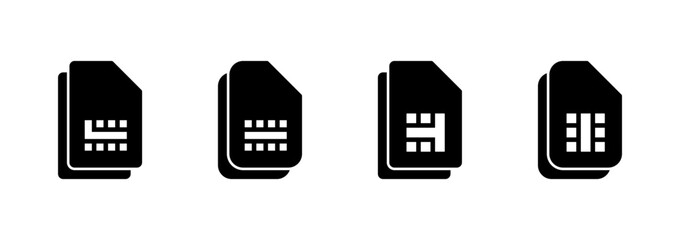 Sim card icon logo design. dual sim card sign and symbol