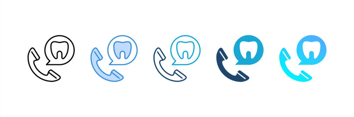 Dentist Appointment icon set multiple style collection
