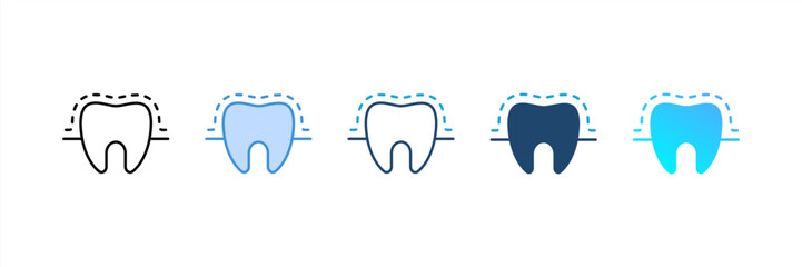 Enamel icon set multiple style collection