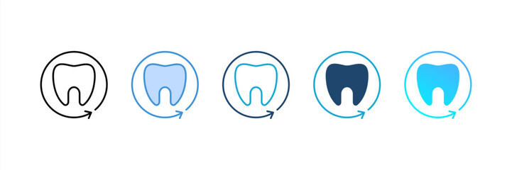 Teeth Restoration icon set multiple style collection