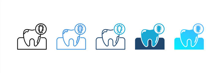 Infection icon set multiple style collection