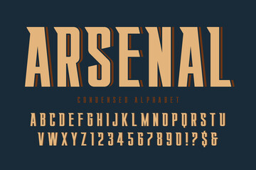 Original alphabet design, bold and condensed characters set.