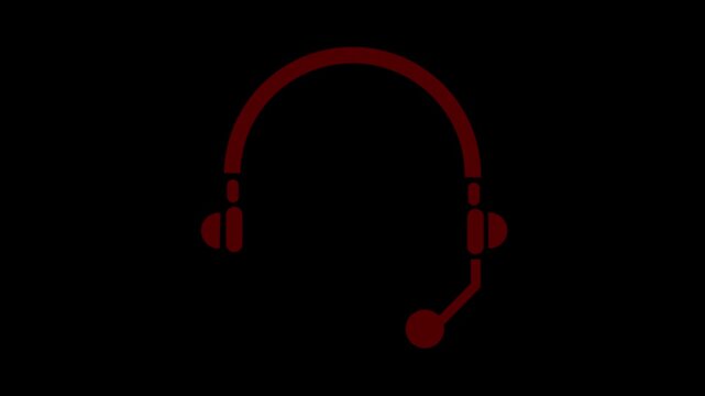 Gamer headphone icon animation footage, audio animation