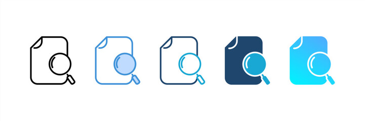 File Search icon set multiple style collection