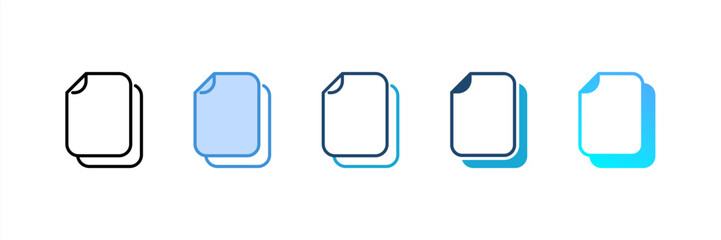 Duplicate File icon set multiple style collection